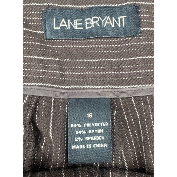 Lane Bryant Women’s Brown Striped Wide Leg Capri Crop Pants Sz 16 - Picture 5 of 12